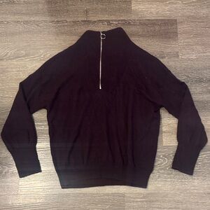 The Reset Black Sweater with Zipper